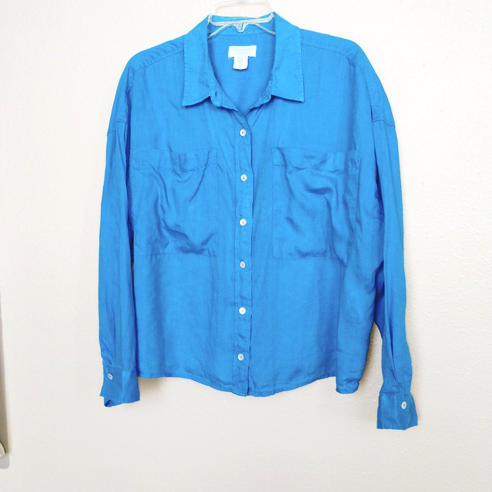 Cynthia Rowley Linen Blouse Oversize Fit ~ Size XL
